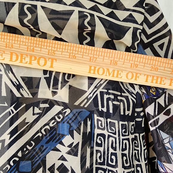 Angie kimono duster aztec western fringe multi S boho beach coverup  festival - Picture 10 of 11